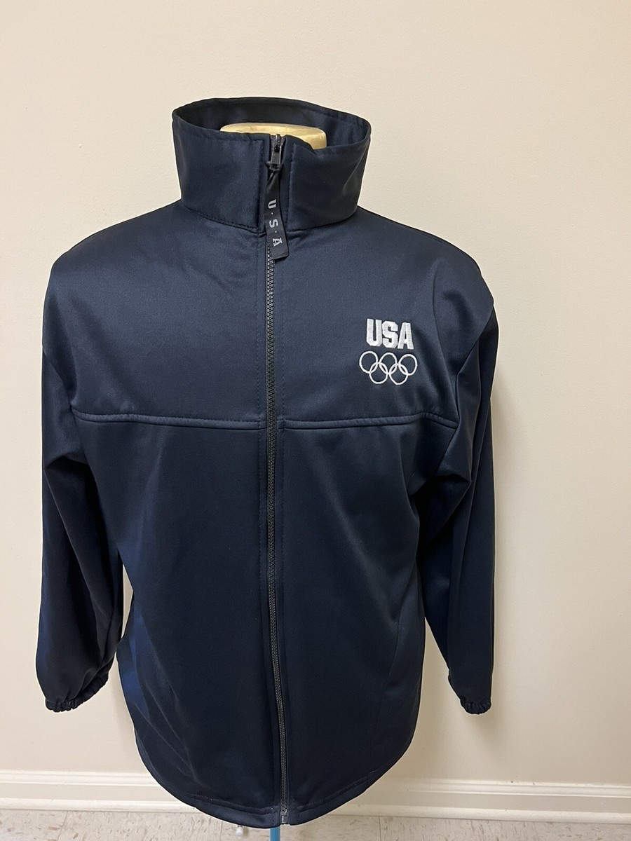 United States Olympic Committee USA Men's Zip-Up Track Jacket-Blue, Size L - Main Image