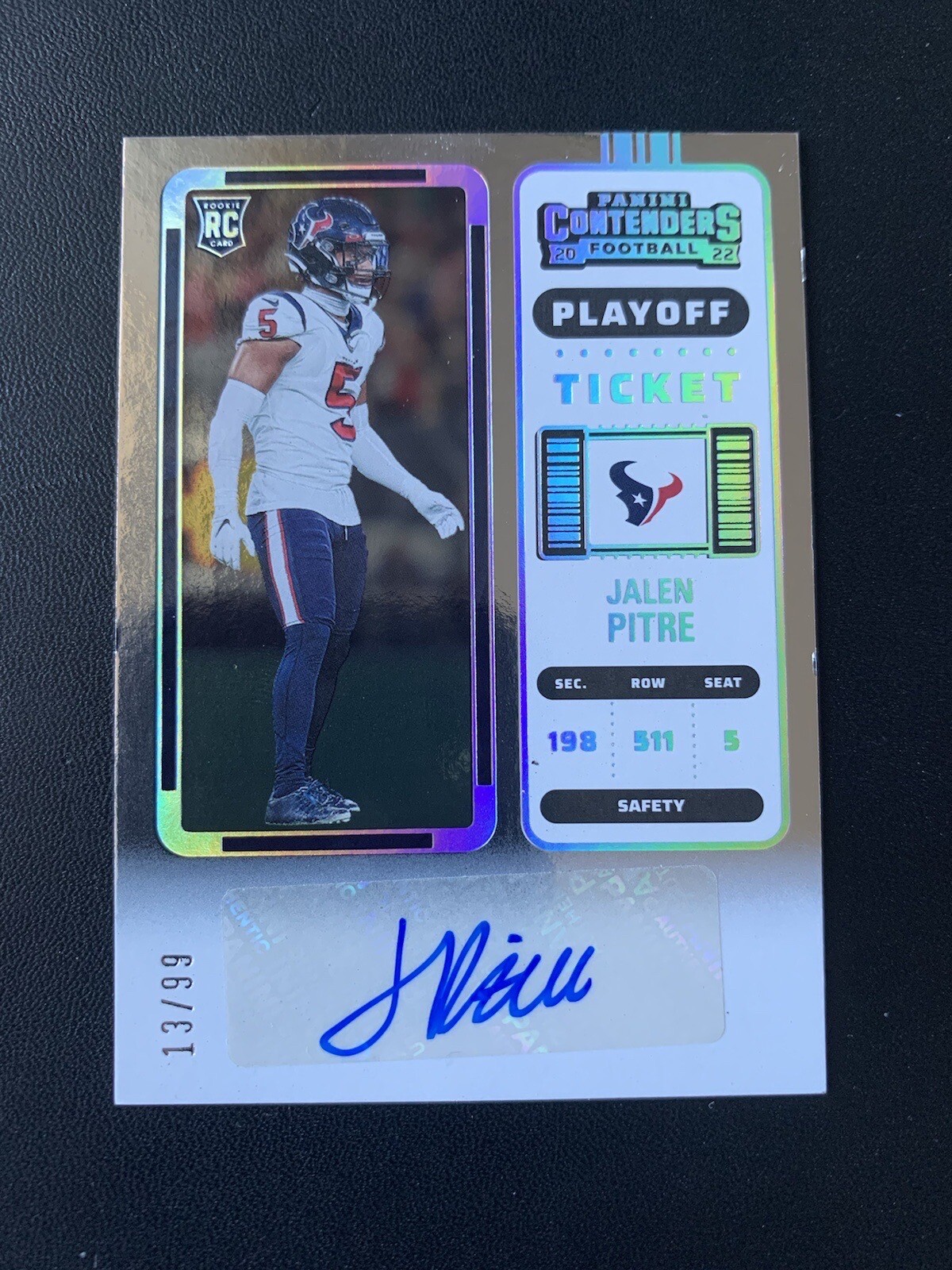 2022 Panini Contenders Playoff Ticket /99 Jalen Pitre #164 Rookie Auto RC