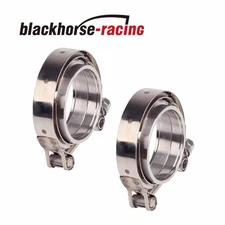 2X 3.5" Inch Stainless Steel V-Band Clamps + Flange Turbo Wastegate Exhaust 2pcs