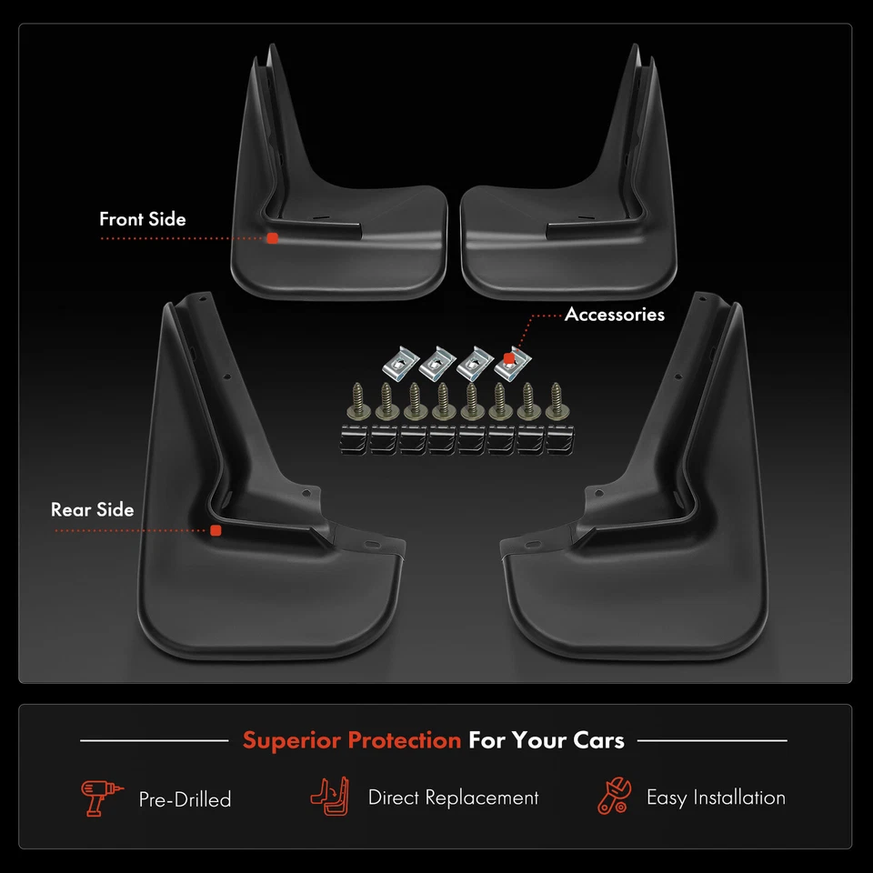 4 piezas protectores contra salpicaduras delanteros y traseros guardabarros para BMW E36 318i 1993-1999 323i 325is Foto 3 de 4