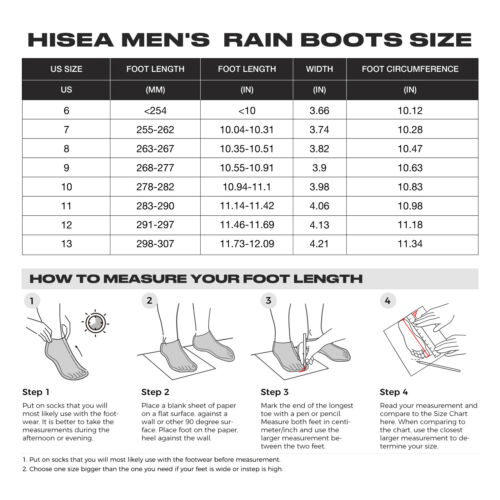 HISEA Men Folding Rain Boots Waterproof Anti-Slip Garden Hunting Work Knee Boots - Picture 4 of 53
