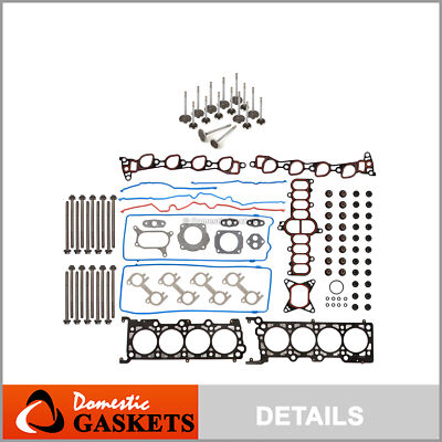 Head Gasket Set Intake Exhaust Valves Fit 97-99 Ford E150 F150 F250 4.6L ROMEO