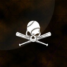 Baseball Die Cut Skull Vinyl Decal Sticker for Car Window Truck Laptop 