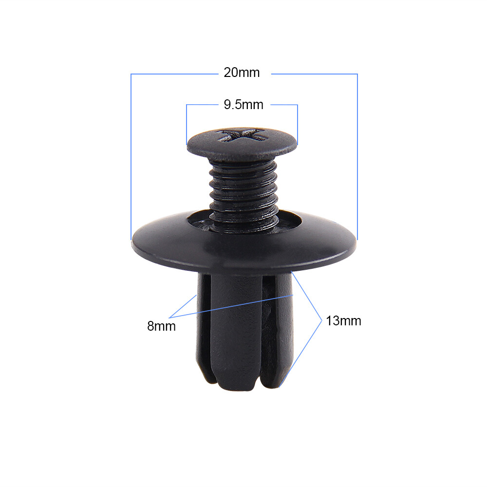 100-Pack Mixed Size Bumper Push Pin Retainer Clips – Automaall – 10 Sizes