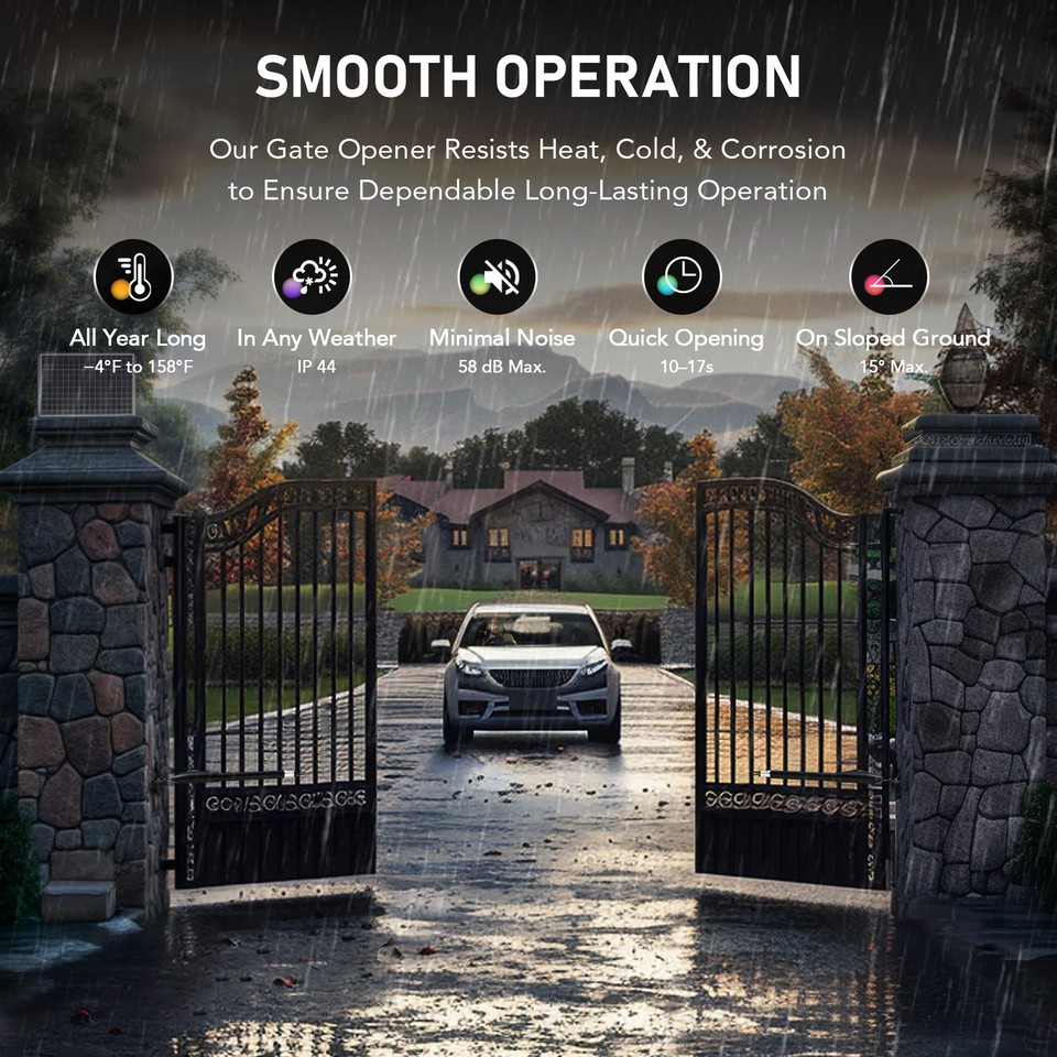 COZ 660lb Automatic Gate Opener Dual Swing Gate Operator Kit for