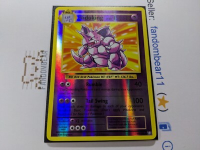 Nidoking REVERSE HOLO RARE card 45/108 XY Evolutions Pokemon 2016