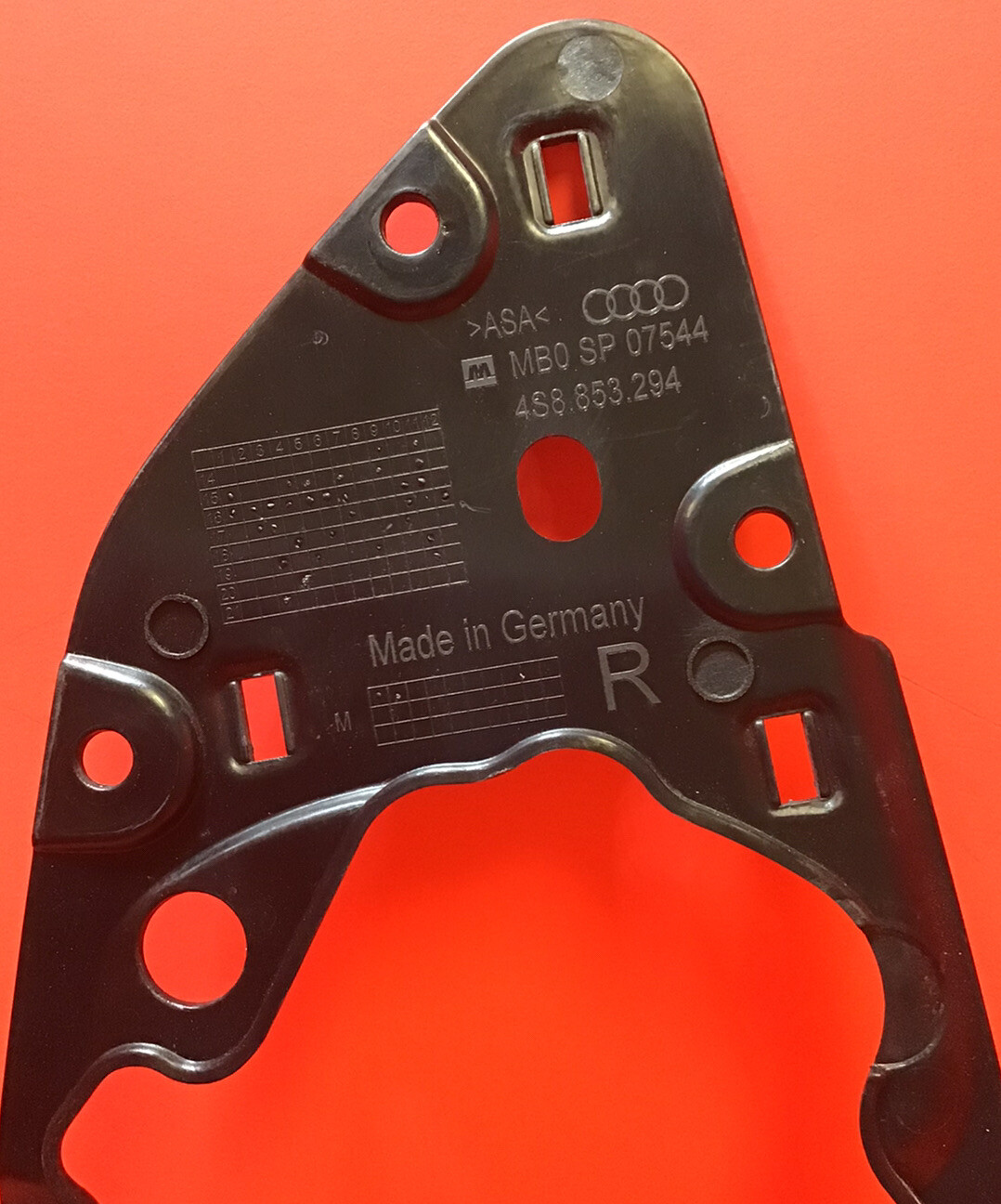16-21 OEM AUDI R8 Right FUEL DOOR PANEL SURROUND BRACKET MOUNT 4S8853294 PT448