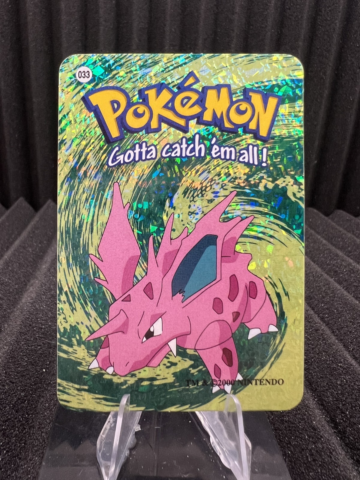 Nidorino #33 - Vintage Vending Machine Prism Sticker 2000 - Pokemon Card