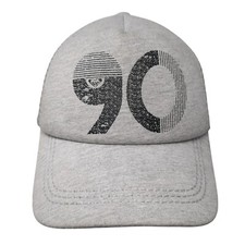 90 Snapback Mesh Back Trucker Hat Gray One Size Solid Adjustable Roxy