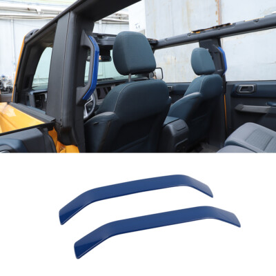 Interior B Pillar Handles Grab Bar Cover Trim Decor For Ford Bronco 2021-23 Blue