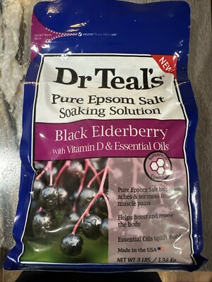 Dr Teal's Salt Soak with Pure Epsom Salt Elderberry 3 lbs