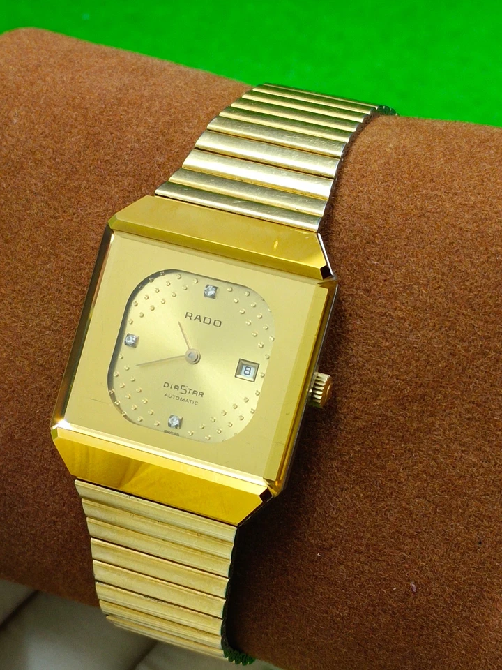Reloj RADO DIASTAR vintage indicador automático de fecha 565.0111.3 acento diamante Foto 3 de 4