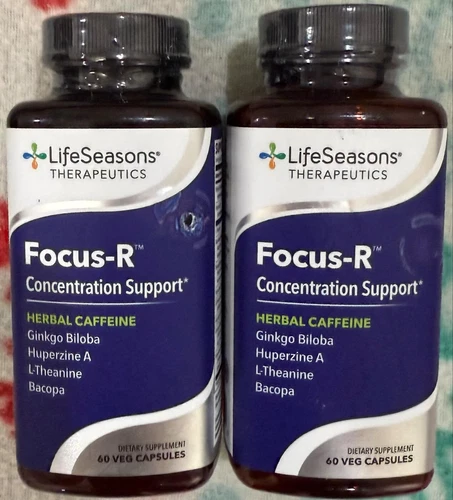 LOT OF 2 LifeSeasons Focus-R Concentration Support 60 Capsules EXP11/2025+ NEW