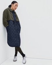Euc Everlane The Quilted Teddy Coat Navy / Kalamata Womens Size Xs