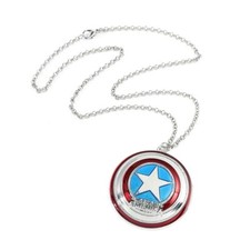 Marvel Avengers Captain America Shield Enamel Necklace Pendant + Free Gift Bag