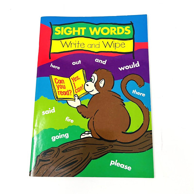 Sight Words Write And Wipe Book Beginning Reading & Writing Education Preschool