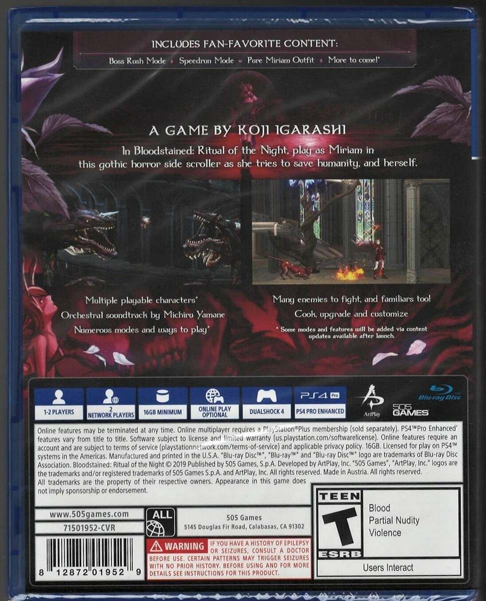 Bloodstained: Ritual of the Night PS4 (Brand New Factory Sealed US