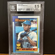 Ken Griffey Jr 1990 Topps All-Star Rookie #336 Red Bloody Scar-1st PRINT BGS 8.5