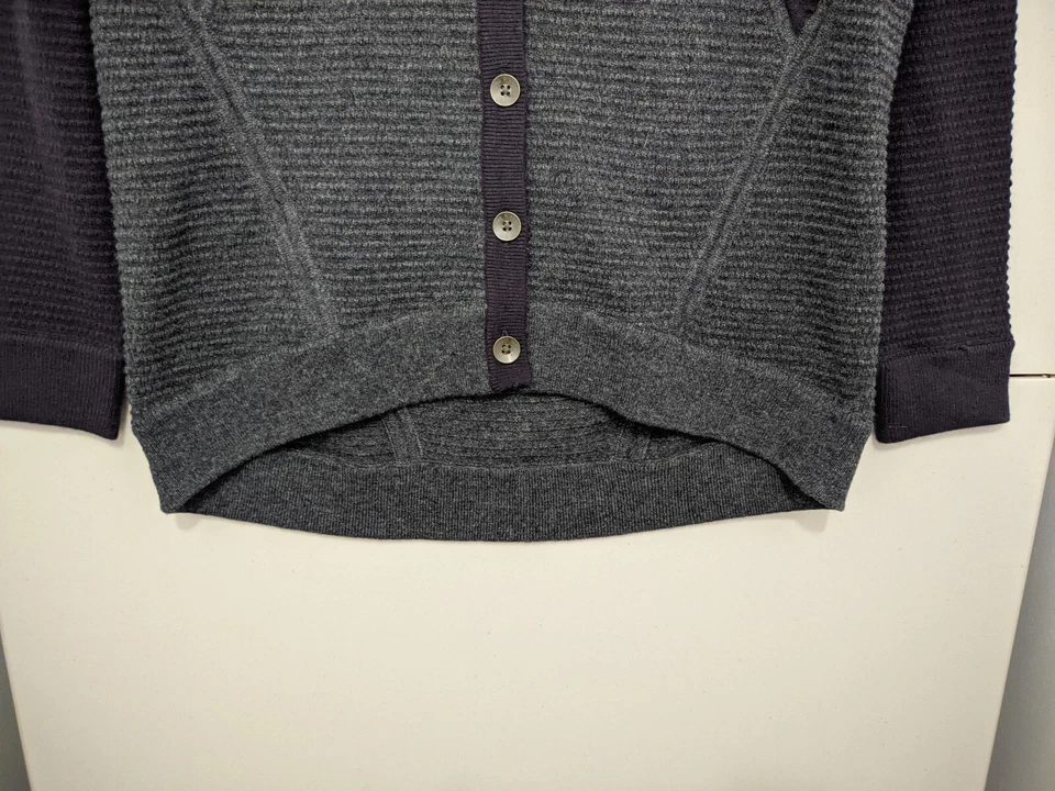 Suéter Rag Bone Para Mujer 2XS Púrpura Gris Cárdigan Botón Contraste Lana De Gran Tamaño Foto 2 de 4