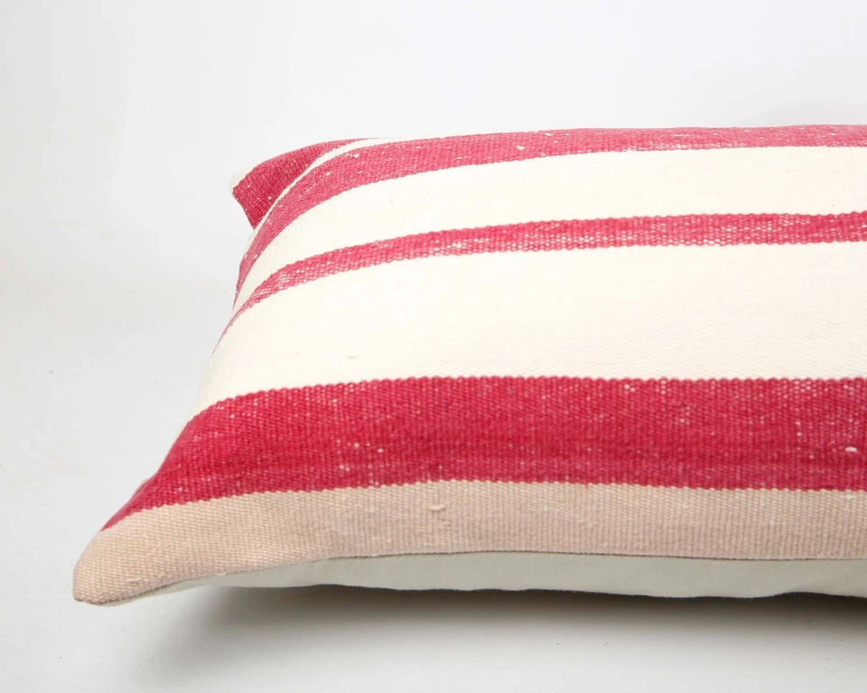 Funda de cojín de yute de lana cojines turcos vintage hechos a mano Kilim funda de almohada Foto 4 de 4