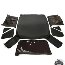 FOR Jeep Wrangler TJ 1997-2006 Black Soft Top Tinted Windows Replacement 4PCS