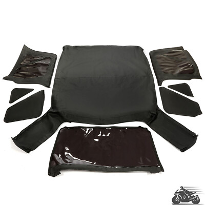 FOR Jeep Wrangler TJ 1997-2006 Black Soft Top Tinted Windows Replacement 4PCS