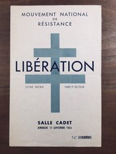 Libération de Paris 1944 Mouvement National Résistance Hardy Croix Lorraine WW2
