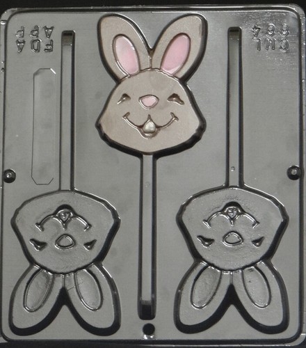 SMILING BUNNY HEAD MAKES 3 CHOCOLATE, LOLLIPOP, SOAP, CLAY, EASTER BUNNY MOULD - 第 1/1 張圖片