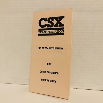 CSX Transport End Of Train Telemetry RDU Quick Reference Pocket Guide