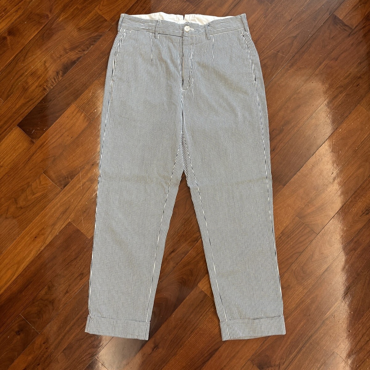 Engineered Garments Seersuckers Andover Pants Size S Navy Stripes  