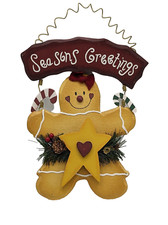 Christmas Gingerbread Girl Door Wall Hanging Decor Seasons Greetings