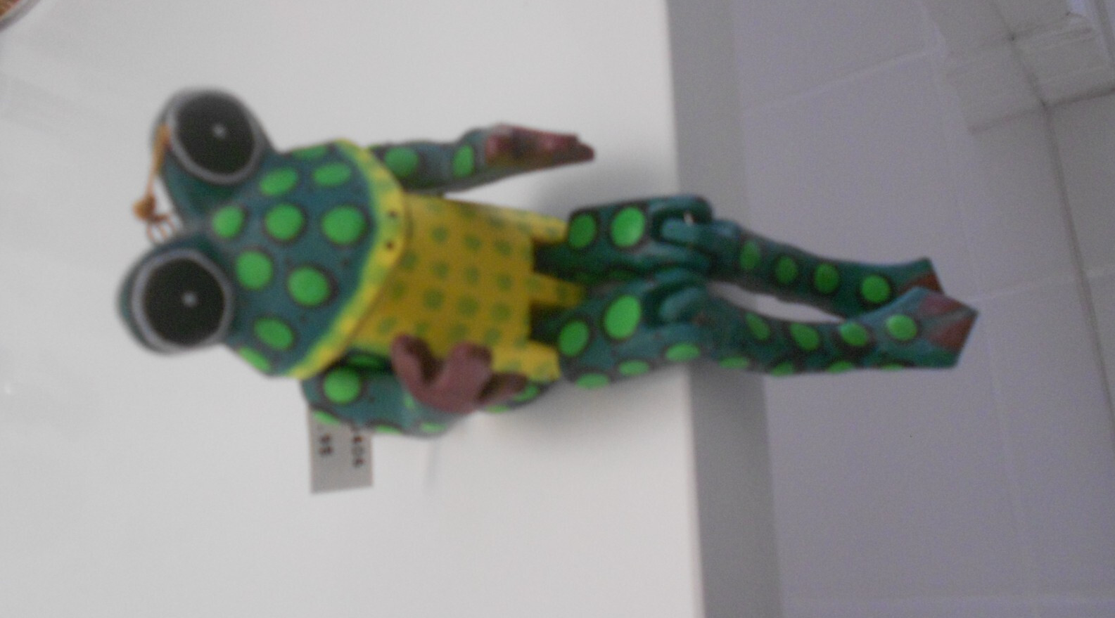 erik & mike/bali indonesia wood shelf sitting frog jointed 5 1/2" lenght tag on