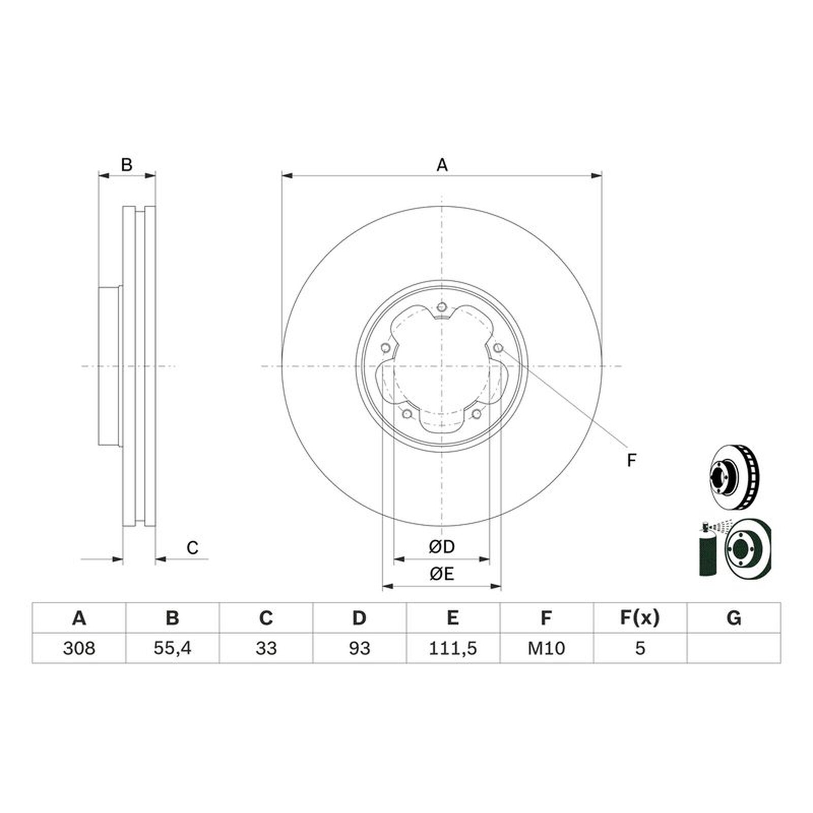 Bosch Brake Disc 0986479D40 Fits Ford- Premium Engineering for Performance