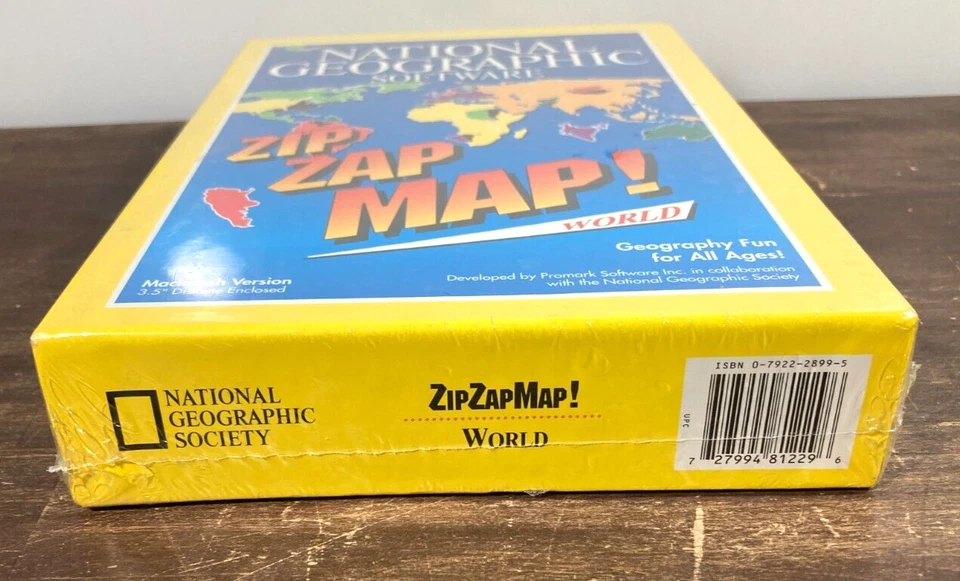 National Geographic Software Zip Zap Map! World Macintosh Mac 1994 New Sealed - Image 3 of 4