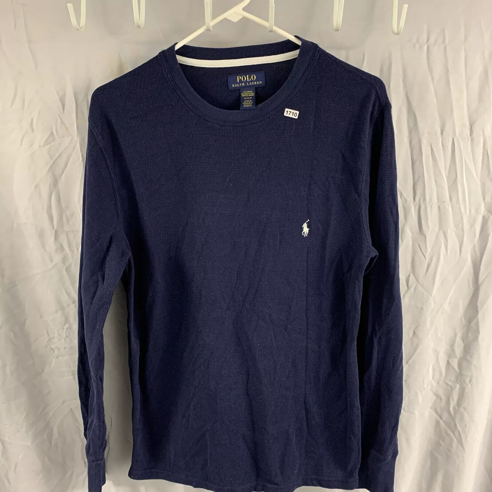 Polo Ralph Lauren Shirt Adult Medium  Blue Long Sleeve Sleepwear Men’s
