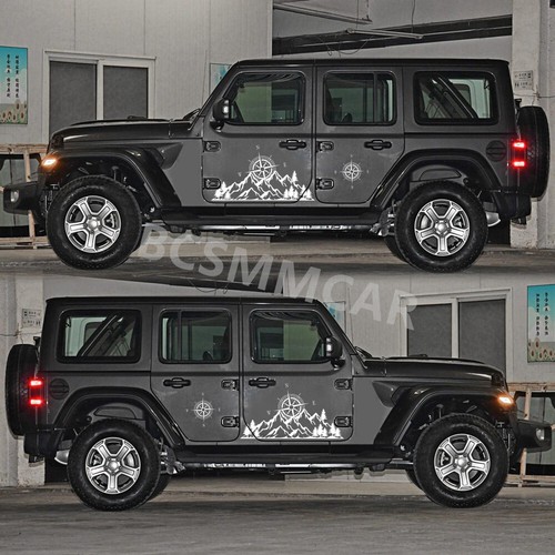 Car RV Truck Sticker Compass Tree Mountain Forest Decal Side Body Graphic 4Pcs - Bild 5 von 6