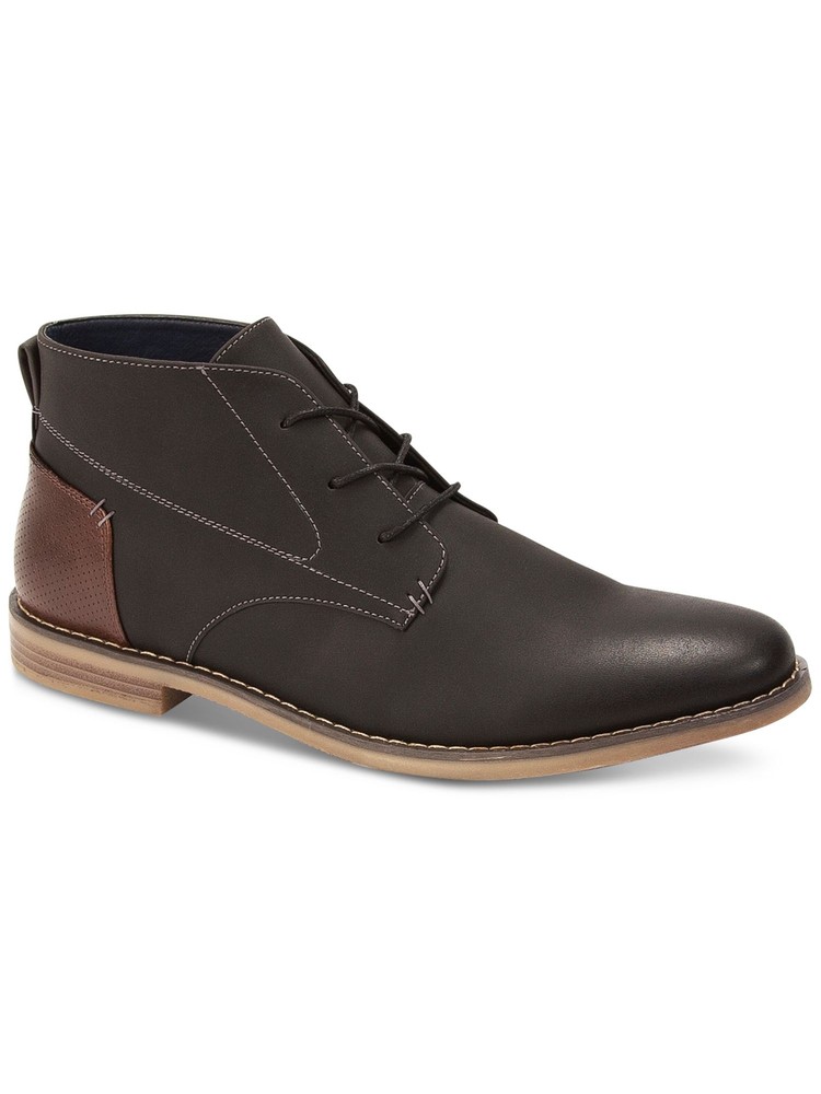 DEER STAGS Mens Black Cushioned Mark Almond Toe Lace-Up Dress Chukka Boots 10 M