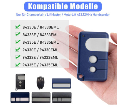 1 Stk Handsender für Chamberlain 84335EML LiftMaster MotorLift ML500 433MHz