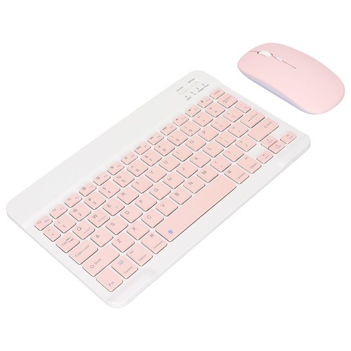 (Pink)10 Inch Tablet Keyboard And Mouse Combo Portable Ultra Slim Rechargeable - Picture 11 of 12