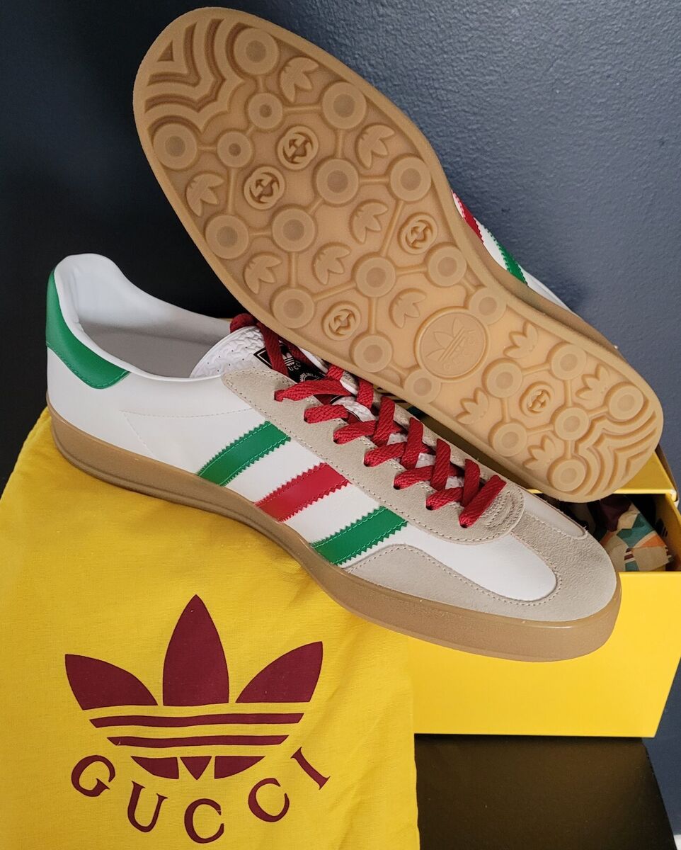 NEW AUTHENTIC GUCCI x ADIDAS GAZELLE 'GAZELLE WHITE GREEN NEW AUTHENTIC GUCCI x ADIDAS GAZELLE 'GAZELLE WHITE GREEN