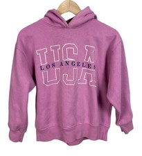 Zara Pink Hoodie Los Angeles USA Kid Girl Size 11-12 Cotton Blend