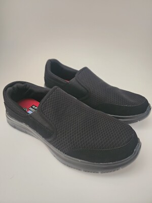 Skechers Work Shoes Slip Resistant Men Size Black Comfort Slip On  77048 NEW