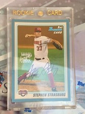  2010 BOWMAN PROSPECTS BLUE # BP1 STEPHEN STRASBURG ROOKIE RC AUTO /250 