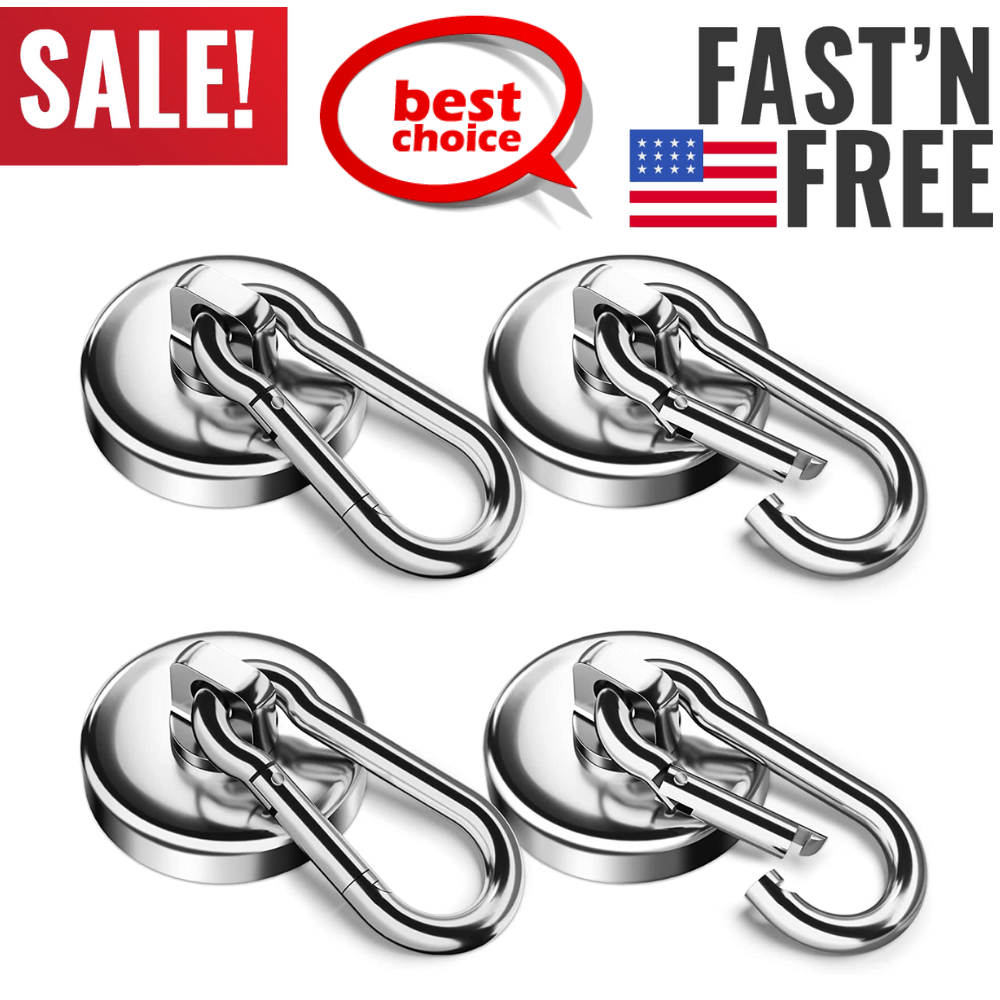 Carabiner Hooks 100LBS Heavy Duty Magnet Carabiner With Swivel Carabiner 4Pack