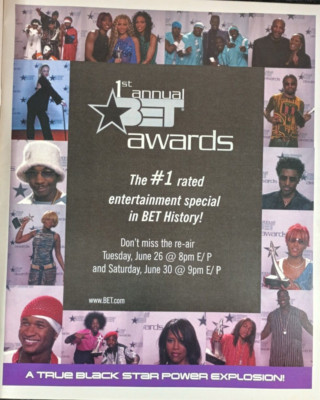 1st ANNUAL BET AWARDS ORIGINAL (UNFRAMED) 2001 magazine PROMO AD