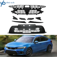 For Honda Civic 2022-2023 Front Bumper Upper&Lower Grille+Headlight Eyelid Set
