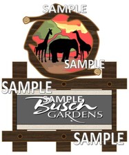 Busch Gardens Sign Scrapbook Embellishment Paper Die Cut Piece