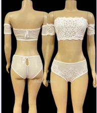 Victorias Secret DREAM ANGELS Set Bralette Crop Top Bra & Cheeky Panty Large