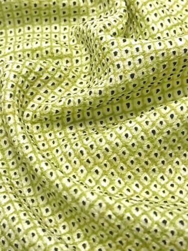e003-L_Japanese Kimono Fabric_Silk,Yellow green,Shibori,Kanoko,160 cm - Picture 4 of 11
