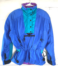 Vintage Mountain Goat Womens Ski Snowboarding Jacket Size Medium Blue 80's 90s